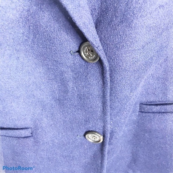 Lauren Ralph Lauren navy wool blend longline coat - Picture 4 of 8